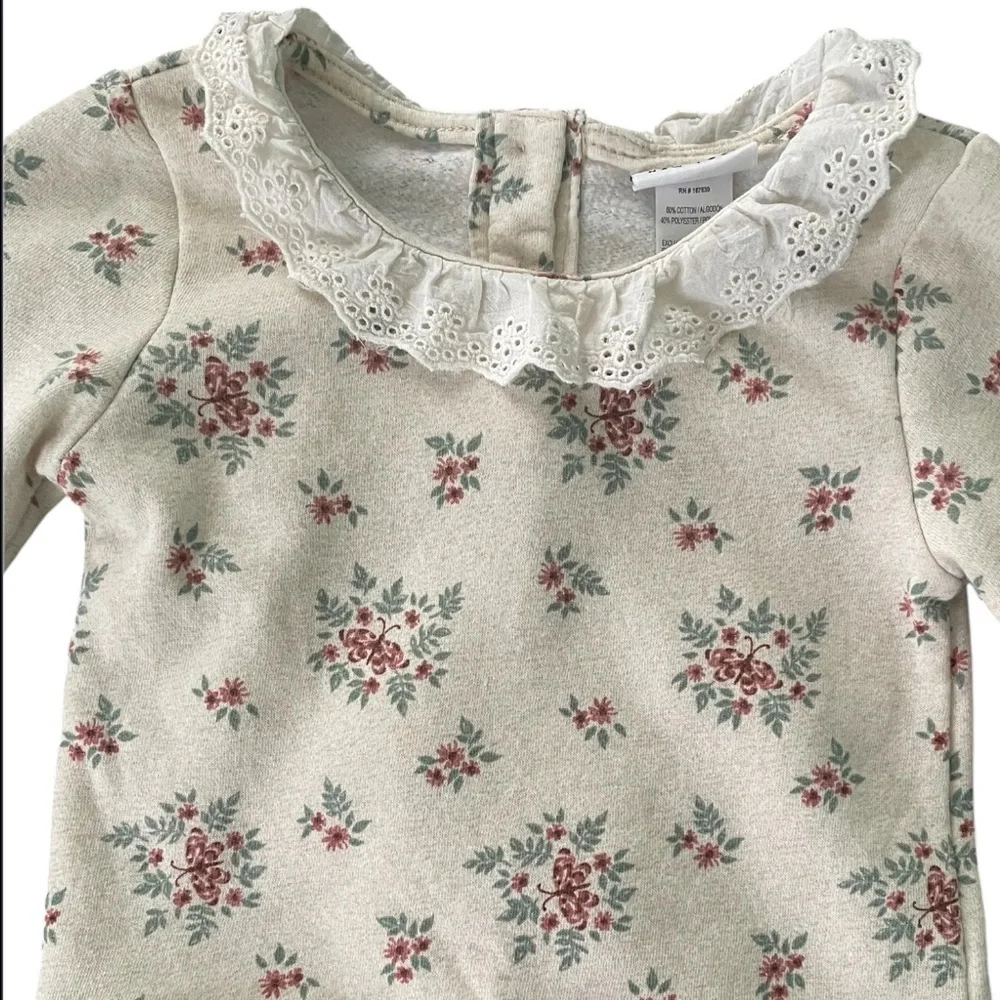 Nicole Miller New York Floral Long Sleeve Fleece Top and Pink Leggings Set